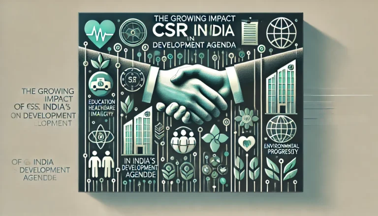DALL·E 2025-03-04 17.12.25 - A sleek and impactful rectangular graphic design for 'The Growing Impact of CSR in India's Development Agenda'. The design should incorporate modern b