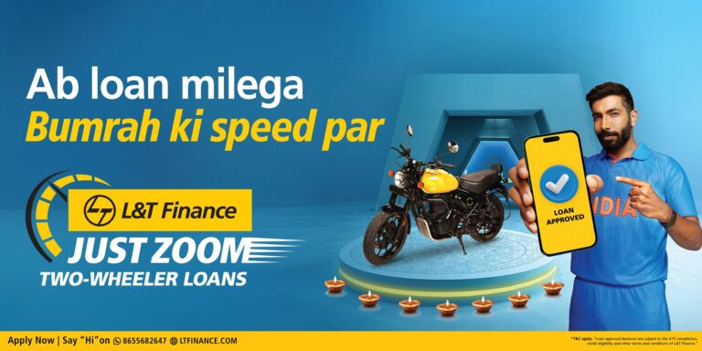 L&T Finance Ltd. Unveils TV Commercial 'Just Zoom Two-wheeler Loans' with Jasprit Bumrah