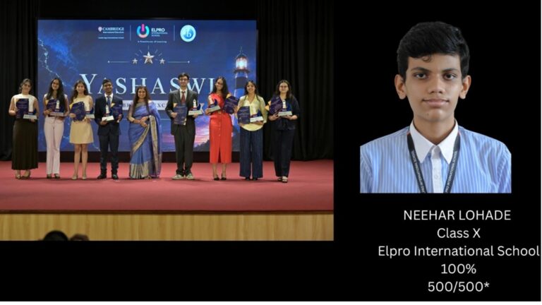 Elpro International School Celebrates Remarkable CBSE Class 10 Results with a Perfect 500/500