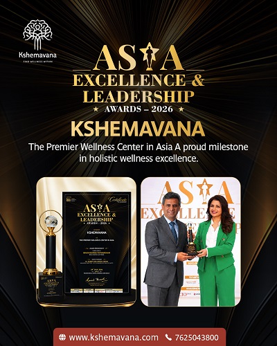 Kshemavana Naturopathy and Yoga Center Honoured with Asia Excellence & Leadership Award 2026 as "The Premier Wellness Center in Asia"